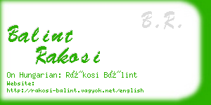 balint rakosi business card